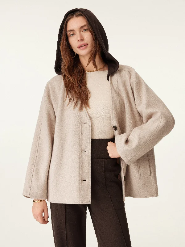 Detachable-Hood Short Coat