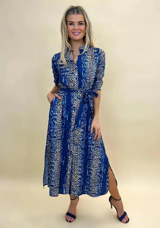 Take Advantage Kate & Pippa Capri Animal Print Midi Dress, Blue Multi