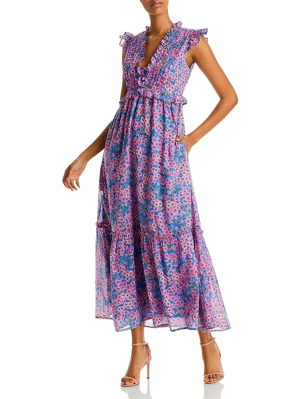 New Deals Constance Womens Floral Long Maxi Dress