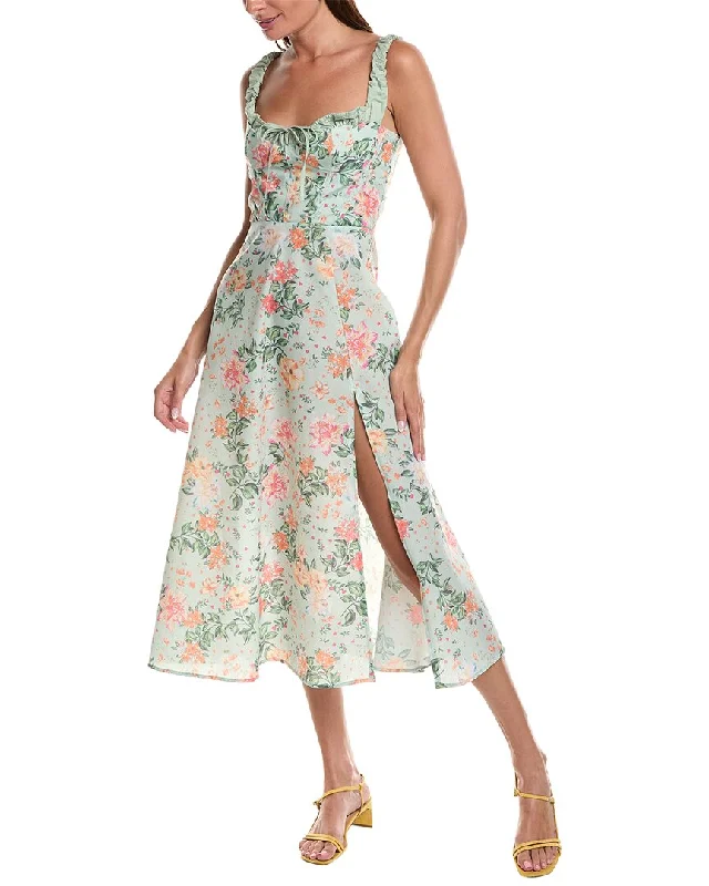 Now or Never JL LUXE Tie-Front Midi Dress