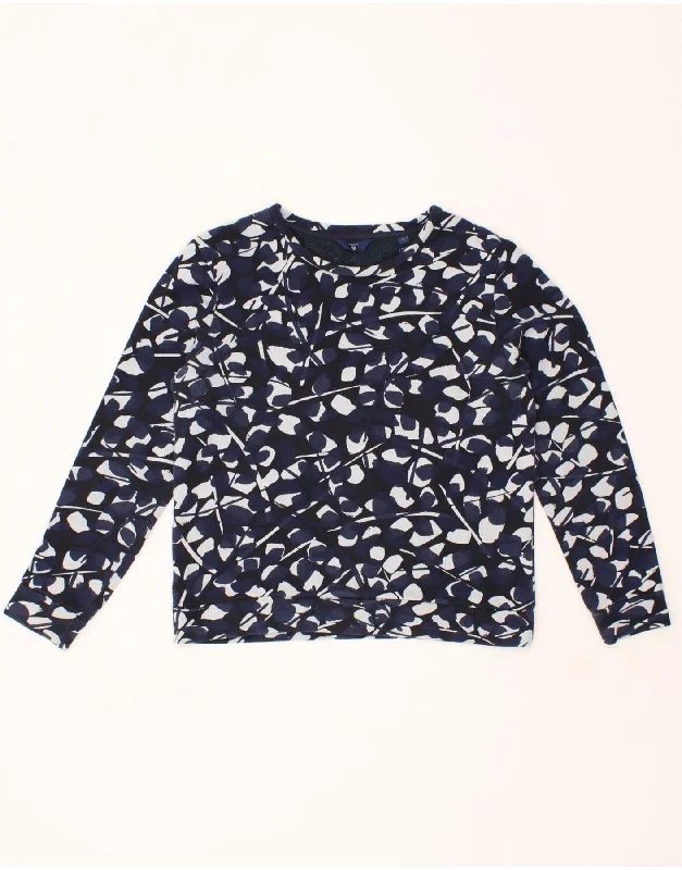 Price Rollback GANT Womens Abstract Pattern Sweatshirt Jumper UK 10 Small Navy Blue