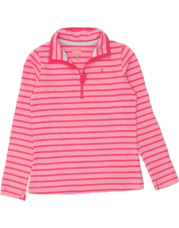 Seasonal Clearance JOULES Womens Zip Neck Sweatshirt Jumper UK 8 Small Pink Striped Cotton Seasonal Clearance JOULES Womens Zip Neck Sweatshirt Jumper UK 8 Small Pink Striped Cotton