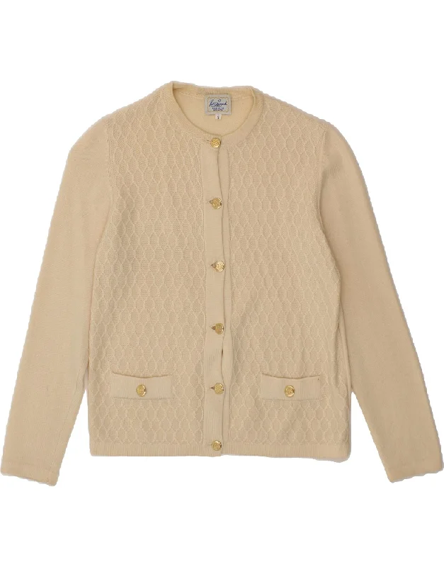 LUISA SPAGNOLI Womens Perugia Cardigan Sweater UK 10 Small Beige New Wool