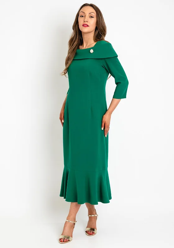 Cassandra Fishtail Midi Dress, Green