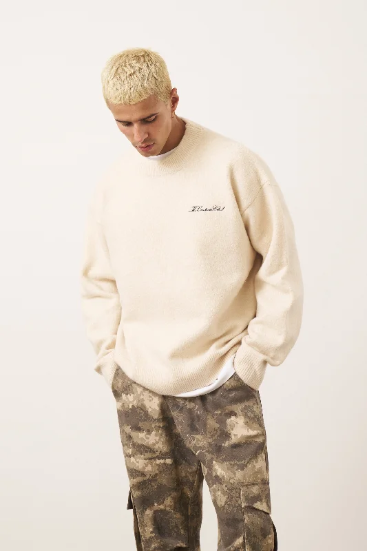 Price Cut COUTURE SCRIPT KNITTED CREW - OFF WHITE
