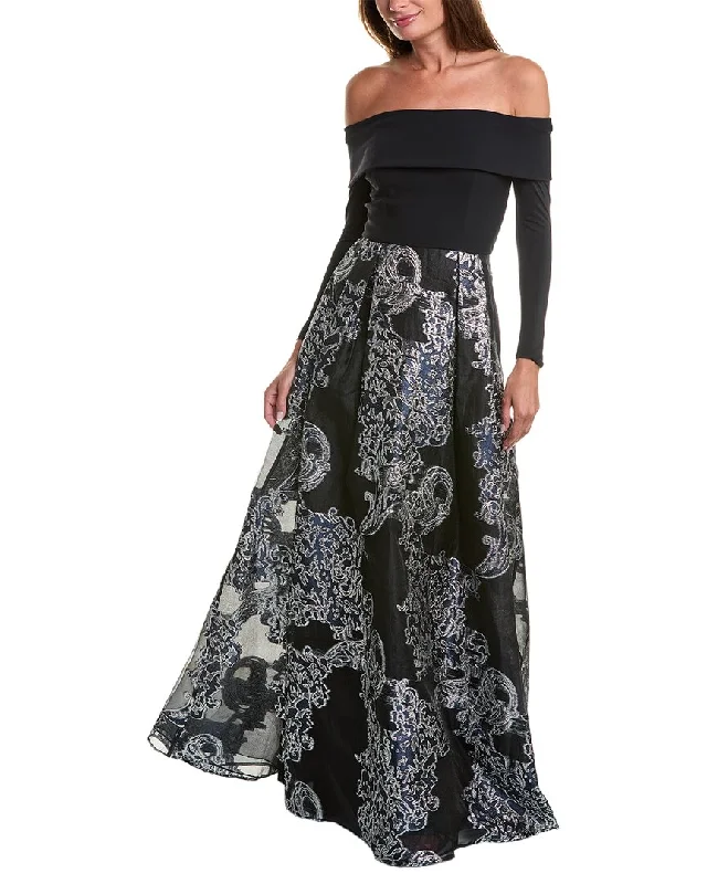 Huge Discounts Teri Jon by Rickie Freeman Metallic Jacquard Gown