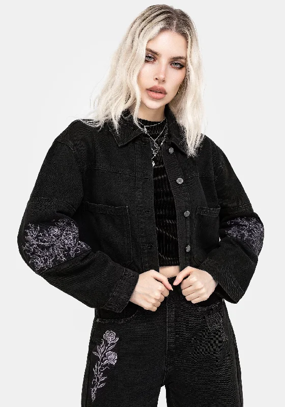 Hot Deal Deadhead Embroidered Denim Carpenter Jacket