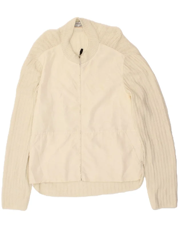 Special Offer MARELLA Womens Cardigan Sweater UK 16 Large Off White Acrylic