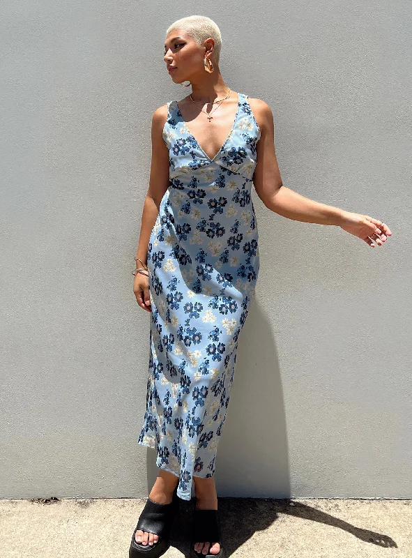 Instant Savings Nellie Maxi Dress Blue Floral