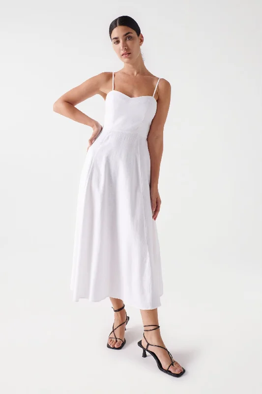 Salsa Linen Midi Dress, White