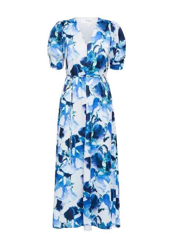 Early Access Selected Femme Rachelle Floral Maxi Dress, Royal Blue
