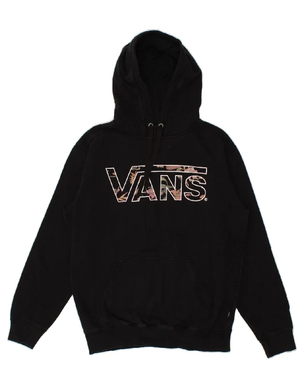 Price Drop VANS Womens Loose Fit Graphic Hoodie Jumper UK 14 Medium Black