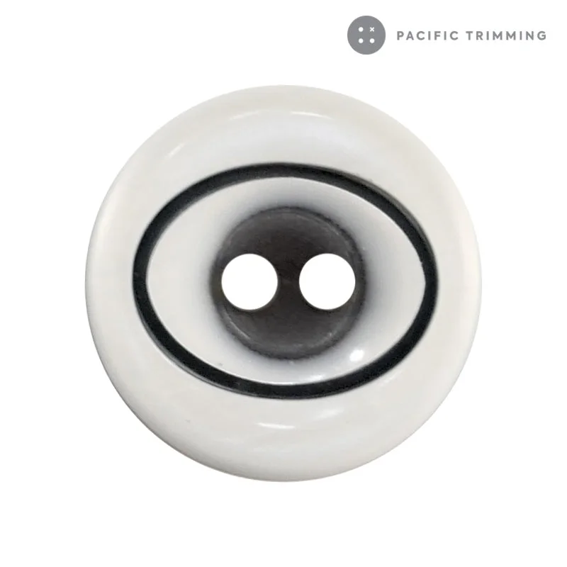 Concave 2 Hole Polyester Rimmed Button