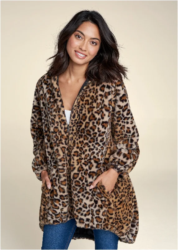 Instant Discount Reversible Faux-Fur Anorak - Black Multi