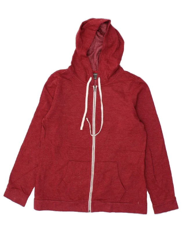 Stock Clearance EDDIE BAUER Womens Zip Hoodie Sweater UK 14 Medium Red Cotton