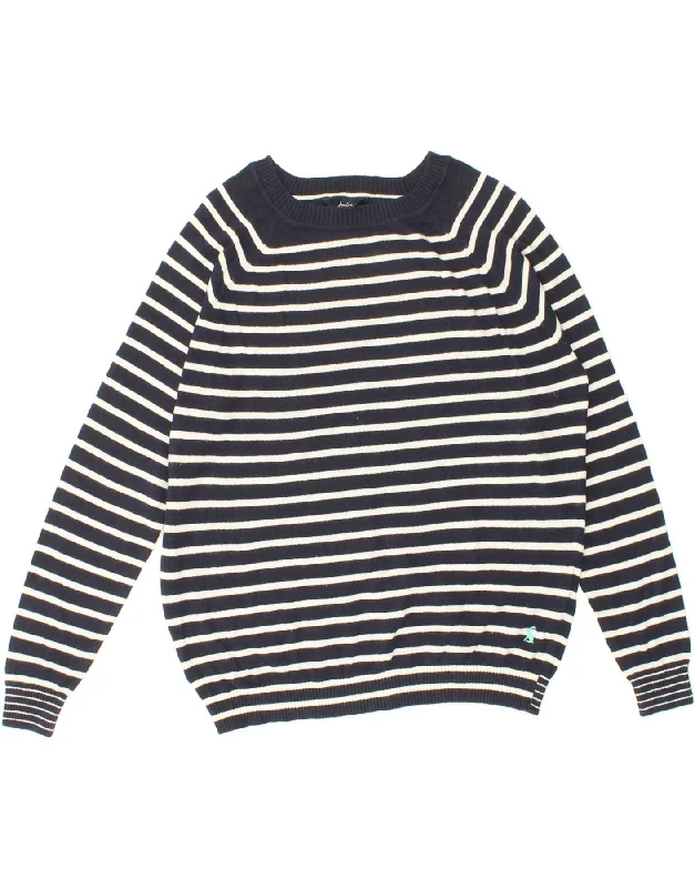 JOULES Womens Boat Neck Jumper Sweater UK 14 Medium  Navy Blue Striped