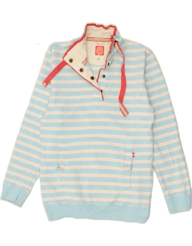 Overstock Sale JOULES Womens Loose Fit Button Neck Sweatshirt Jumper UK 10 Small Blue