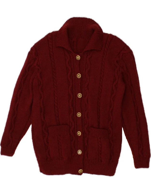 Low Prices VINTAGE Womens Cardigan Sweater UK 20 2XL Burgundy