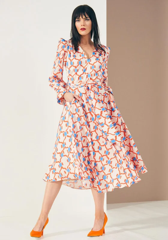 Don’t Miss Out Kate Cooper Geometrical Print Midi Dress, Multi