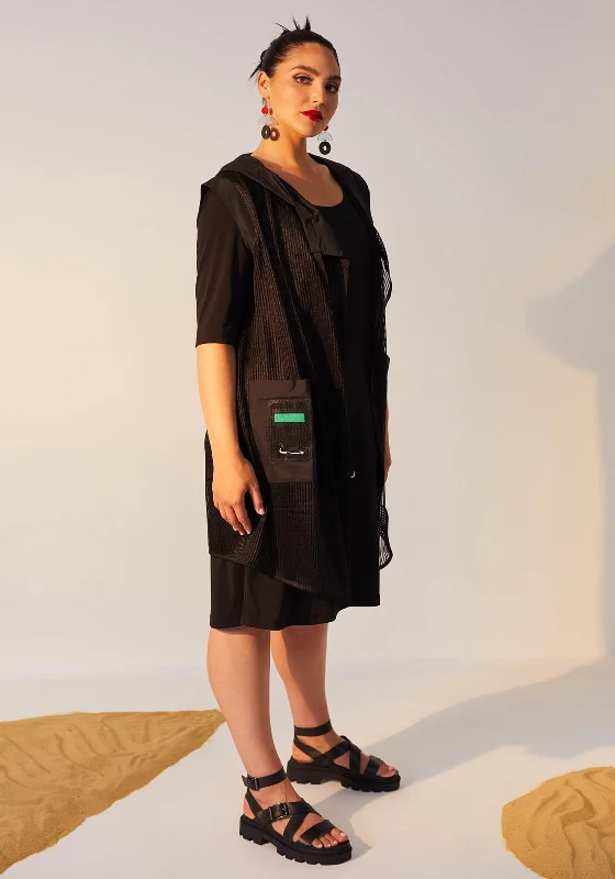 Act Fast Ora Two Piece Mesh Jacket & Dress, Black