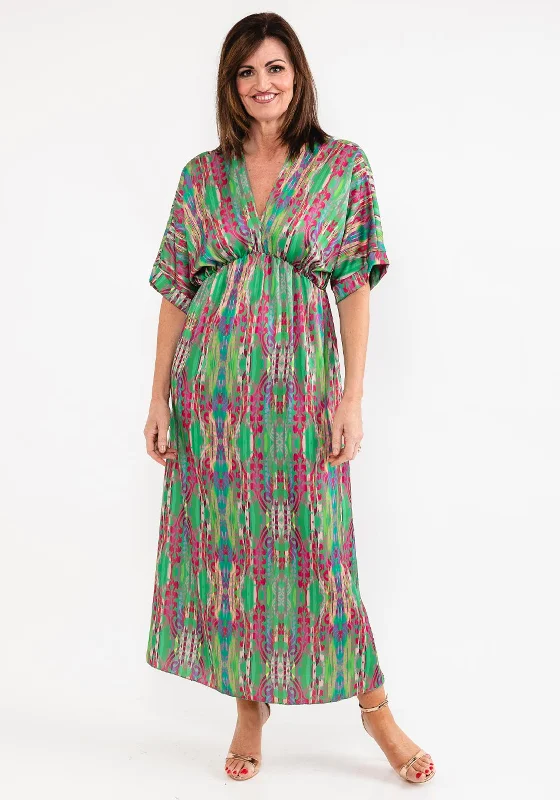Price Reduction Seventy1 One Size Dome Waist Satin Maxi Dress, Green