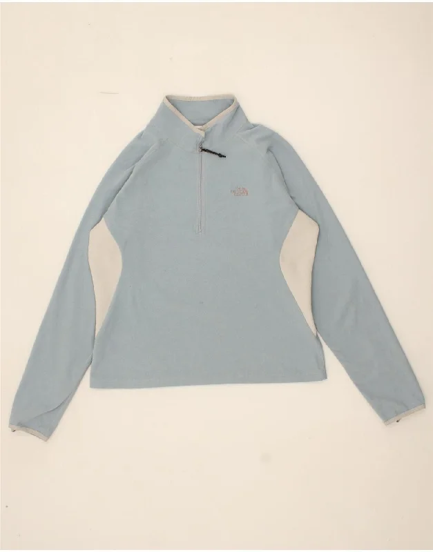 Savings Event THE NORTH FACE Womens Zip Neck Fleece Jumper UK 18 XL Blue Colourblock
