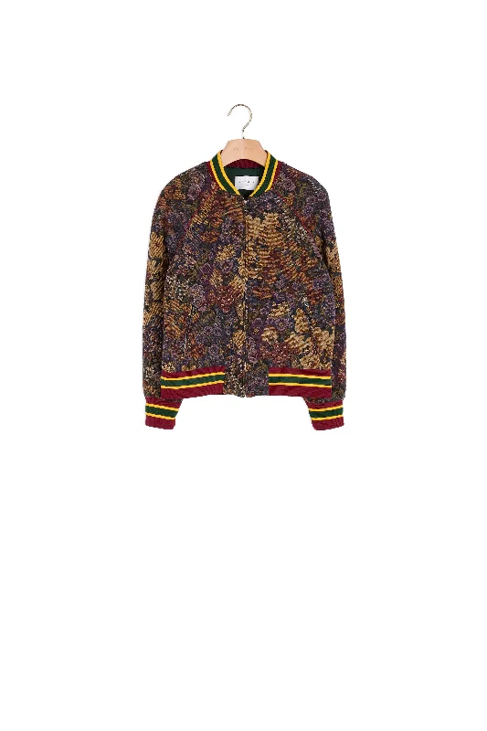 Special Discount Veste de bombers en jacquard fleuri