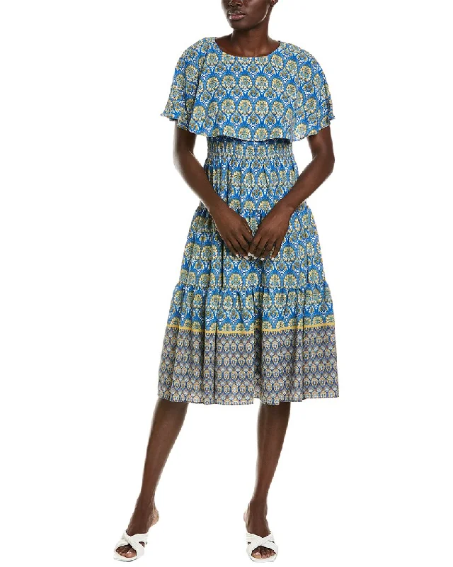 Great Deals Maison Tara Ghost Crepe Midi Dress