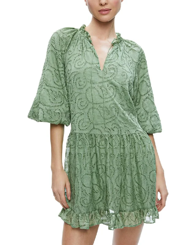 alice + olivia Sherrie Gathered Tunic Dress