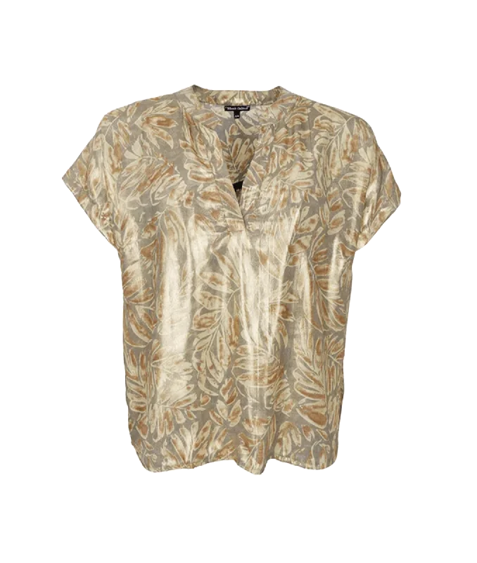 Stock Clearance Luna Andrea S/s Top - Gold