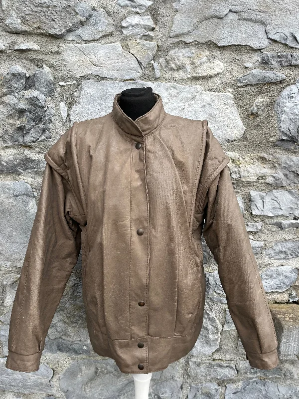 Daily Deals 80s brown faux leather jacket Medium