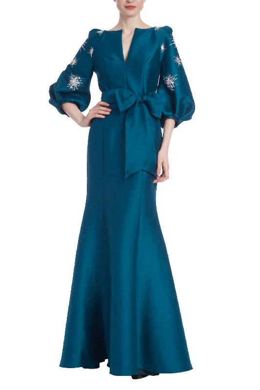 Instant Savings Mikado Shirt Maxi Dress In Teal