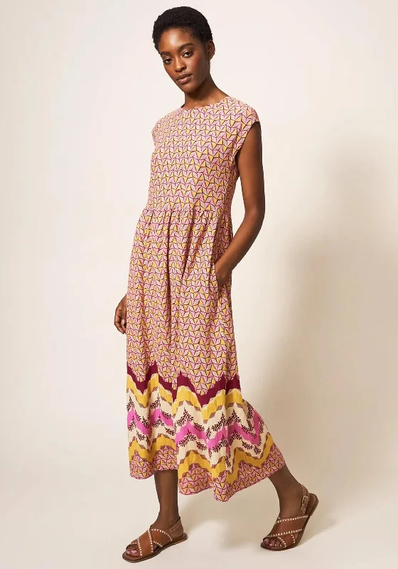 Final Clearance White Stuff Addison Sunrise Print Maxi Dress, Plum Multi