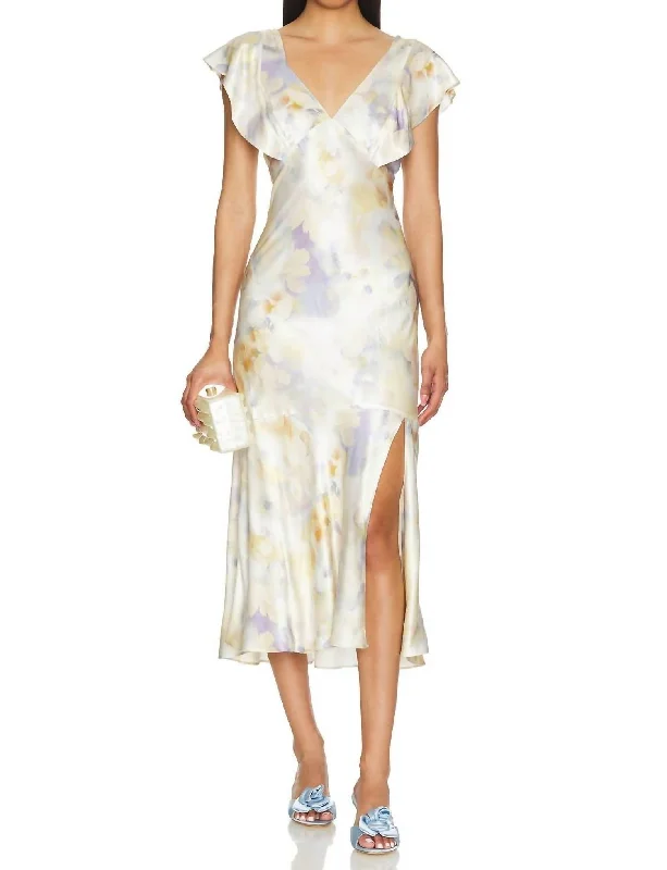 Blowout Sale Dina Midi Dress In Diffused Blossom