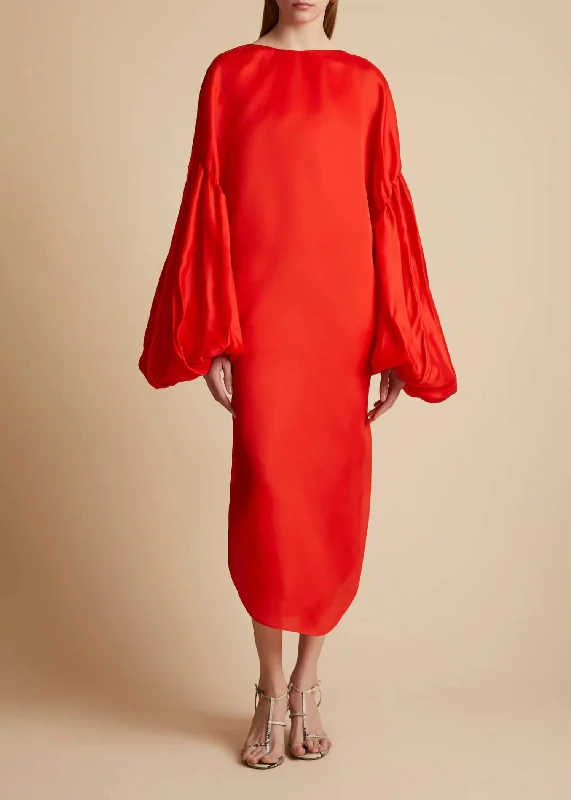 Zelma Dress In Fire Red