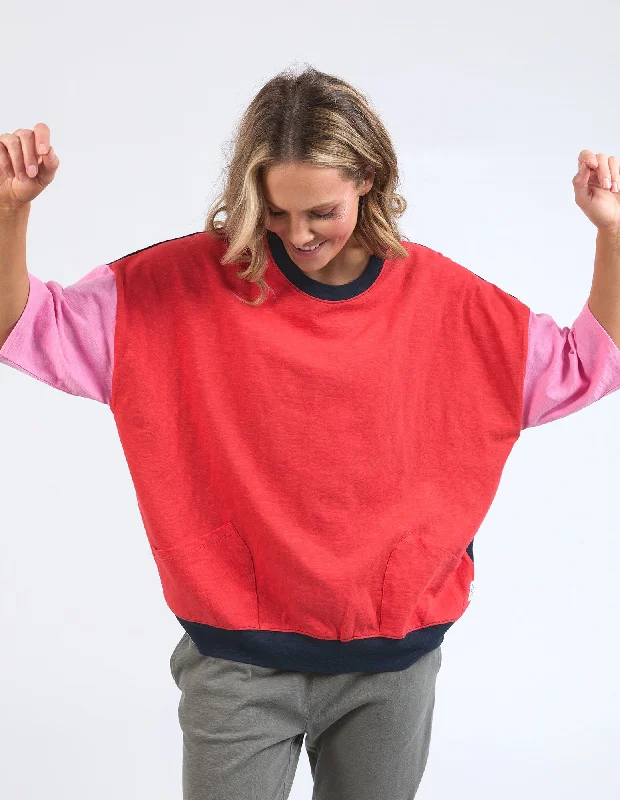 Elm Mazie Colour Block Sweat - Bittersweet/Strawberry Pink/Navy