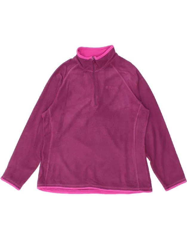 MOUNTAIN WAREHOUSE Womens Zip Neck Fleece Jumper UK 20 2XL Purple