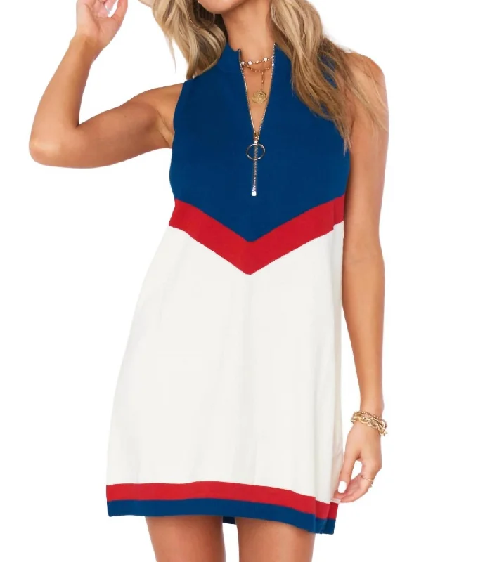 Super Bargain Zoe Zip Dress In Usa Chevron