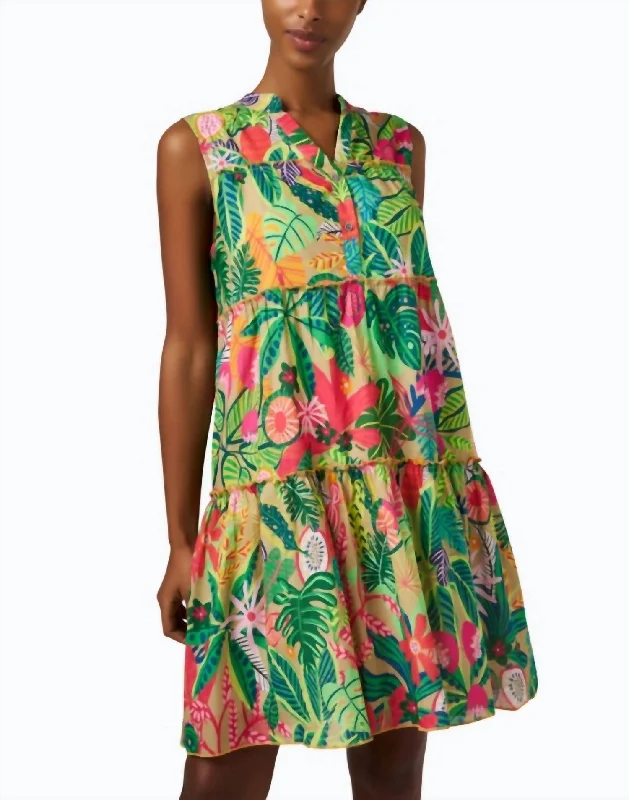Early Access Isa Tropical Print Dress In Tropical Multi