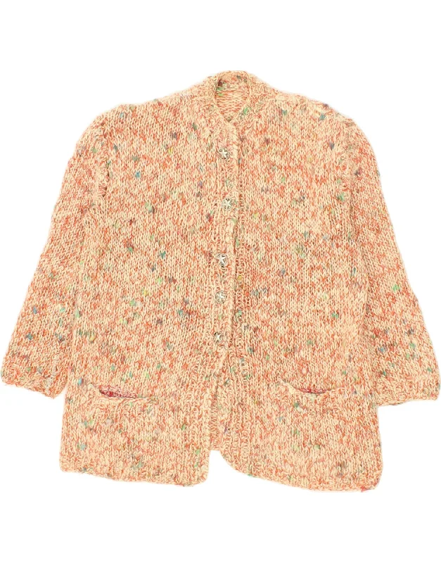 Quick Sale VINTAGE Womens Cardigan Sweater UK 16 Large Orange Flecked