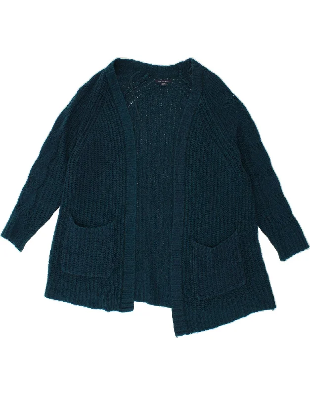 Savings Galore AMERICAN EAGLE Womens Open Cardigan Sweater UK 14 Medium Blue Cotton