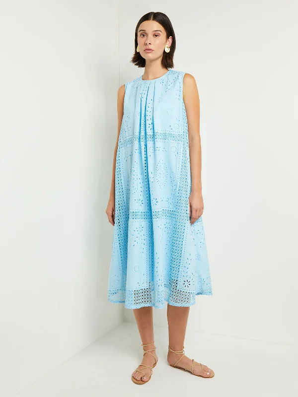Best Deals Midi Tent Dress - Sleeveless Eyelet Detailed Woven