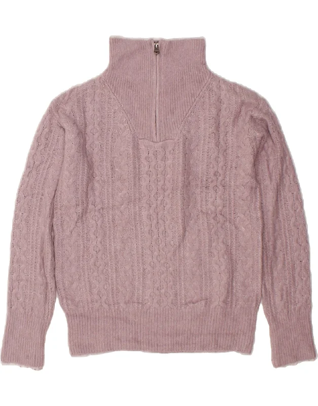 Lowest Prices FAT FACE Womens Oversized Zip Neck Jumper Sweater UK 6 Small Purple Nylon