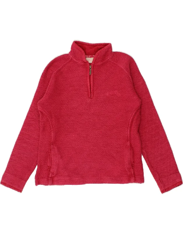 Holiday Sale WEIRD FISH Womens Zip Neck Sweatshirt Jumper UK 10 Small Pink Cotton