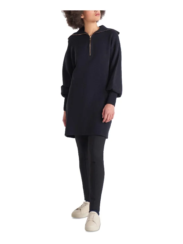 Today’s Deal Womens Half Zip Mini Sweaterdress