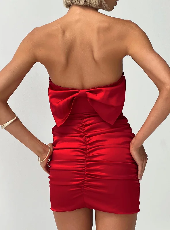 Fantastic Deals Shaila Strapless Mini Dress Red