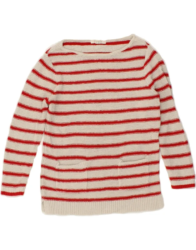Markdown Madness WHITE STUFF Womens Crop Boat Neck Jumper Sweater UK 8 Small Beige Striped Markdown Madness WHITE STUFF Womens Crop Boat Neck Jumper Sweater UK 8 Small Beige Striped