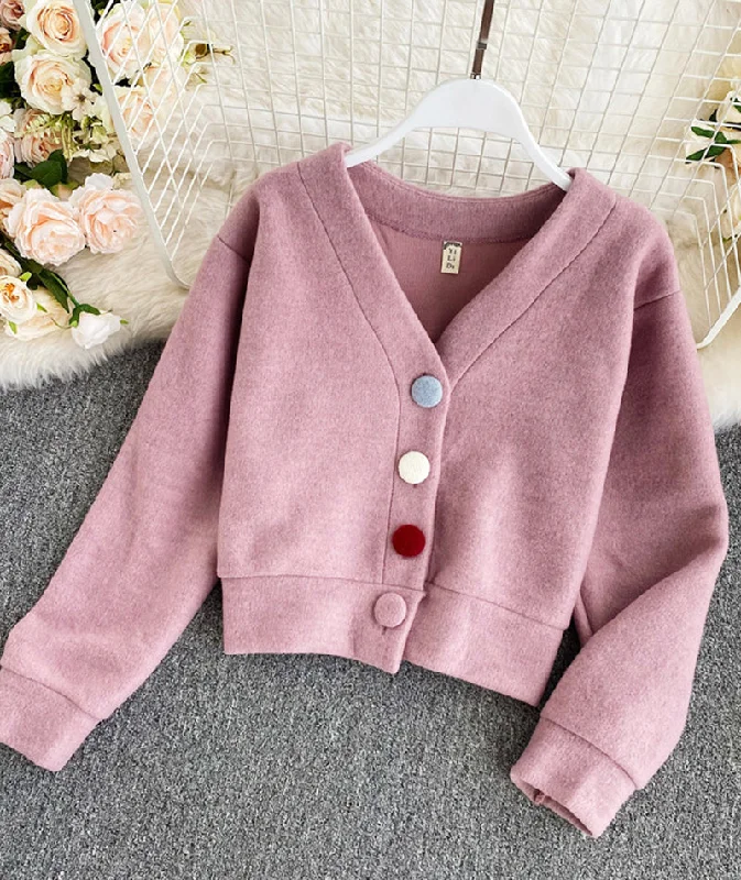 Referral Discount Cute V Neck Tops Crop Top    S4379