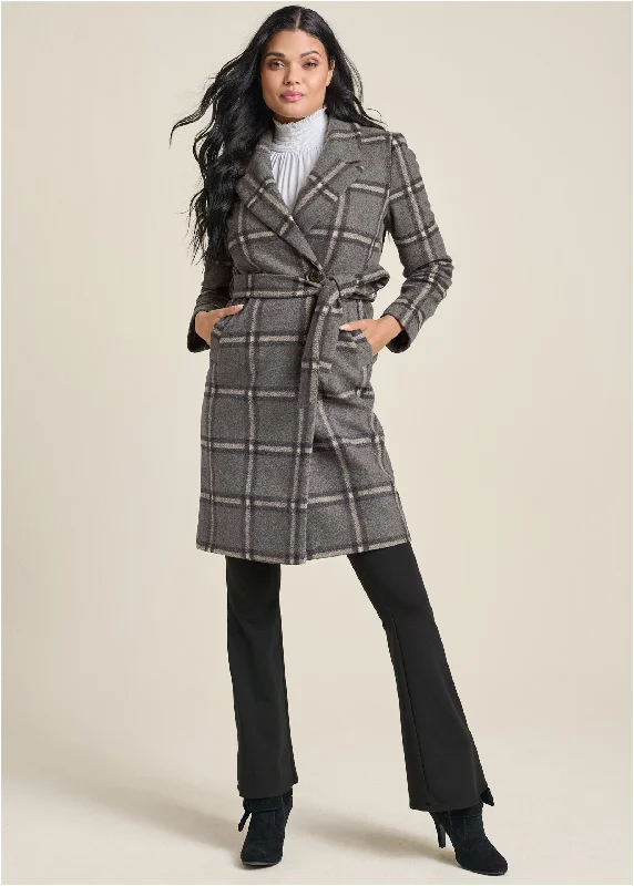 Hurry In Caroline Coat - Grey Multi
