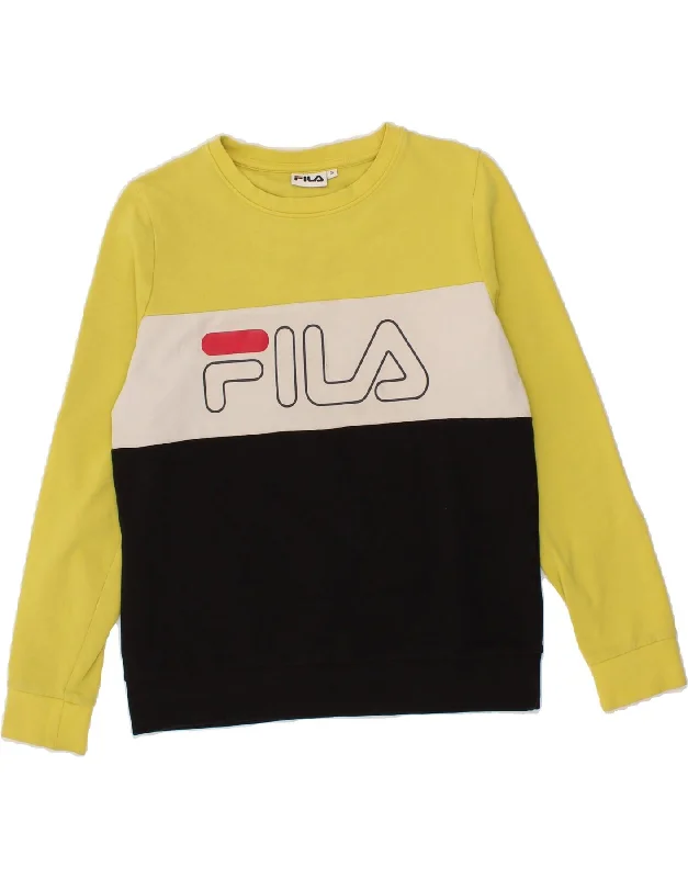 Unbeatable Prices FILA Womens Graphic Sweatshirt Jumper UK 10 Small Multicoloured